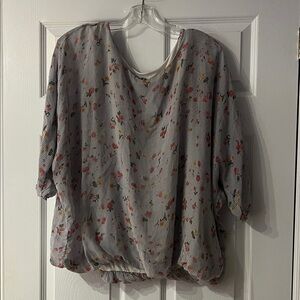 Silk Floral Women's Blouse - Multicolor